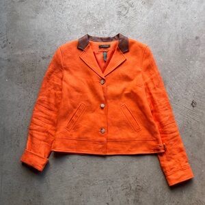 Lauren Ralph Lauren Orange Linen Women’s Blazer Jacket